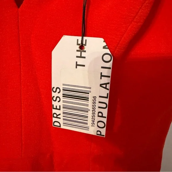 Long Red Gown dress by Dress the Population Sandra in Poppy Size Med New - Picture 7 of 13